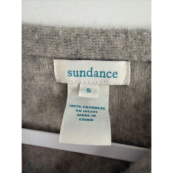 Sundance Woman’s Sweater S Beige 100% Cashmere Solid Scoop Neck Long Sleeve - Picture 2 of 5